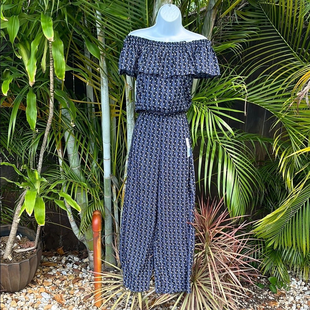 STUDIO 12 Navy Blue Cover Up Matching Set size medium